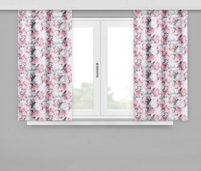 Rövid rózsaszín függöny virágmintával Hossz: 170 cm