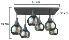 Felületre szerelhető csillár  SOMA 6xE27/60W/230V fekete/füstös fekete