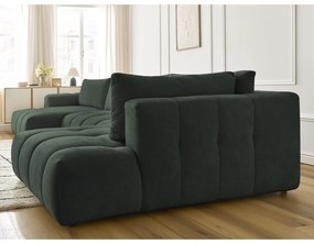 Zöld kinyitható-tárolóhelyes sarokkanapé (jobb oldali-U alakú) Fuji – Bobochic Paris