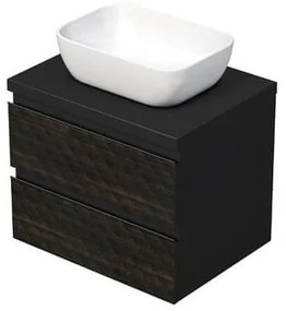 Fürdőszobaszekrény fedőlemezzel SAT Cube Way 60x47,5x46 cm barna matt CUBE3D46602ZHKD