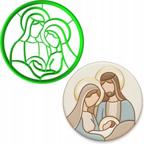 Karácsonyi Forma Karácsonyi Betlehem ólomüveg Jézus család 8cm