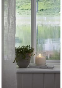 Flamme Romb fehér LED viaszgyertya üvegben, magasság 12,5 cm - Star Trading