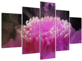 Rózsaszín virág képe a füstben (150x105 cm)