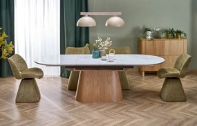 Sirius bővíthető étkezőasztal fehér márvány / natúr 160-240 cm
