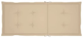 2 db tömör tíkfa kerti szék bézs párnákkal