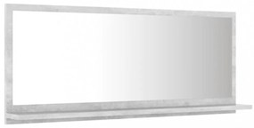 betonszürke forgácslap fürdőszobai tükör 90 x 10,5 x 37 cm