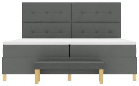 vidaXL Boxspring Ágy Matrac és Pad Sötét Szürke 200x200 cm Szövet