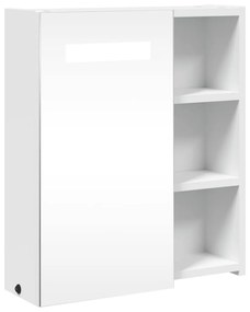 fehér tükrös fürdőszobaszekrény LED-del 45 x 13 x 52 cm