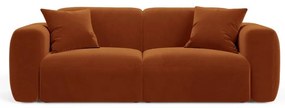 Terrakotta színű bársony kanapé 220 cm Strino – Cosmopolitan Design