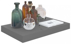magasfényű szürke MDF lebegő fali polc 40 x 23 x 3,8 cm