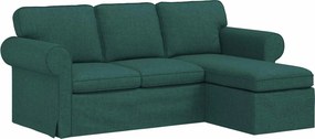 vidaXL Kanapé Sötétzöld 215 x 138 x 80 cm szövet