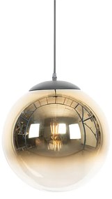 Art Deco lĂłgĂłlĂĄmpa fekete aranyszĂnƱ ĂŒveggel 33 cm - Pallon