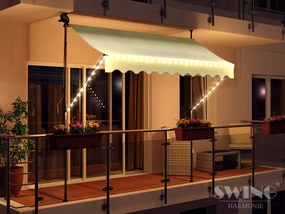 Led-es Erkélyszorító Napellenző 350cm Creme