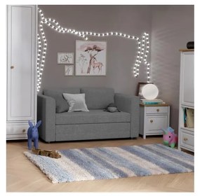 Kárpitozott, kihúzható kétszemélyes karfás kanapé LAYLA szürke