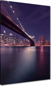 Vászonkép 70x100 Híd az éjszakában Usa New York