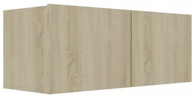 4 db sonoma tölgy színű szerelt fa TV-szekrény 80 x 30 x 30 cm