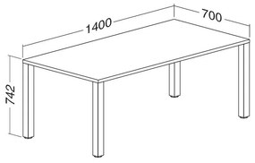 ProOffice B asztal 140 x 70 cm, bükkfa