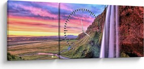 Kép - Seljalandsfoss vízesés (órával) (90x30 cm)