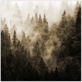 Poszterek 70x70 Tájkép Szépia Hegyek Köd