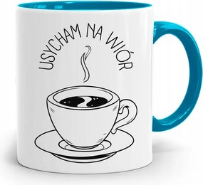 Asztalos Kék Bögre Forgácsra Szárad, fényképes nyomattal