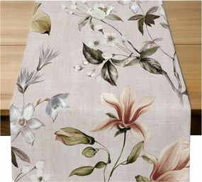 Asztalterítő matt 40x100 Bézs Dekoratív Finom Virágok 8257