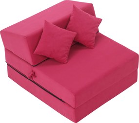 Összecsukható matrac/fotel, 2v1, rózsaszín magenta, PELOS
