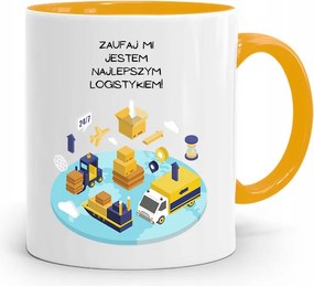 Logisztikai Bögre Sárga Születésnapi Ajándék fényképes nyomtatással