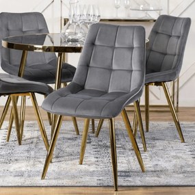 Krzesło CARO Szare Welurowe