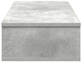 Falipolc fiókokkal betonszürke 80x31x17 cm műszaki fa