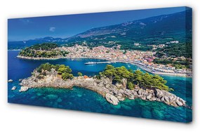 Canvas képek Görögország Panorama tengeri város 100x50 cm