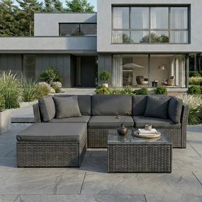 AVENBERG ARANCIO Kerti rattan garnitúra - szürke/szürke