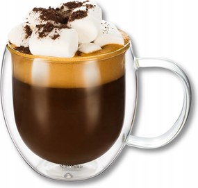 Duplafalú kávés és teás bögre 500 ml Wilmax Termikus Üveg