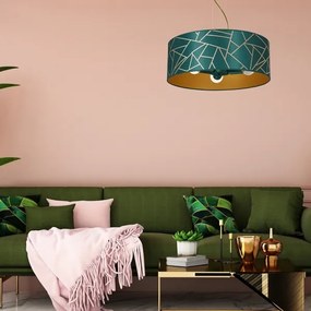 Csillár zsinóron ZIGGY 3xE27/60W/230V zöld/arany