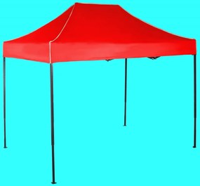 Gyorsan összecsukható sátor 2x3m – acél, Piros, Oldalfalak nélkül