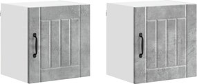vidaXL Konyhaszekrény Lucca 2 pcs Beton Szürke 40 x 31 x 40 cm Faanyag