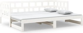 vidaXL fehér tömör fenyőfa kihúzható kanapéágy 2 x (90 x 200) cm