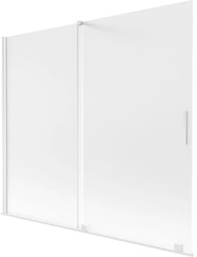 Mexen Velar, 2 szárnyas eltolható kádparaván 180 x 150 cm, 8 mm mattüveg, fehér matt, 896-180-000-31-20