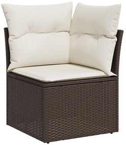 8 Darabos Kert Kanapé Szett Párnákkal Szürke Poly Rattan