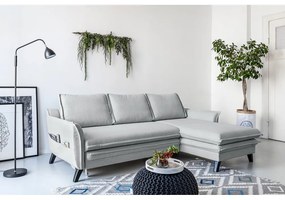 Charming Charlie világosszürke kinyitható sarokkanapé, jobb oldali - Miuform