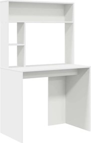 vidaXL Asztal polcokkal tárolóval Fehér 91 x 50 x 149 cm Faanyag