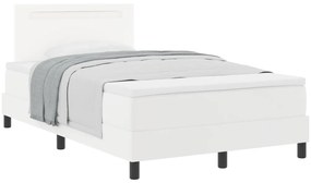 Boxspring Ágy Matraccal, Fehér, Kis Dupla, Műbőr