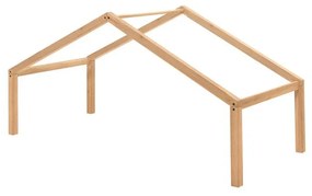 Natúr színű házikó alakú tölgyfa gyerekágy kihúzható pótággyal 90x200 cm Forrest – Vipack