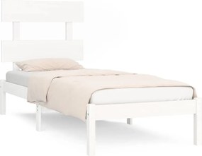 vidaXL Single fehér tömör fa ágykeret 90 x 190 cm