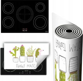 Vinil Szőnyeg Tűzhelyvédelem Asztallap 90x52 kaktuszok