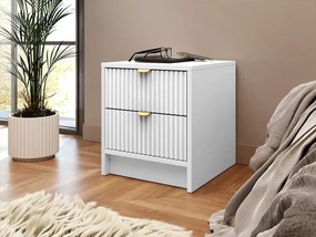 Éjjeliszekrény Rozoma 2SZ (fehér velvet + arany) . 1104521