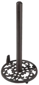 Öntöttvas konyhai papírtörlőtartó, barna kerek, 16x32cm