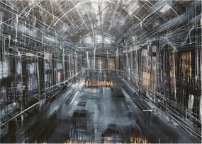 Egy régi épület belsejének képe (üvegen) (70x50 cm)