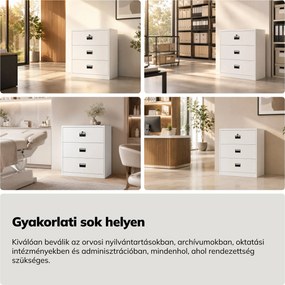 Fém kartotékszekrény, fehér, 900x1020x600 mm: SARA XL V3