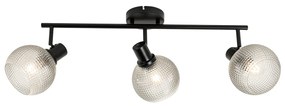 Design spotlámpa fekete füstüveggel 3-lámpás - Chico