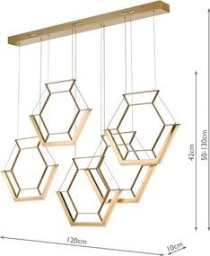 Dar Lighting HEXAGON HEX0535 Függőlámpa 1x50W/LED 2800K 1451LM IP20